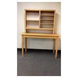 ATHOL table oak table with desktop bookshelf/desk,