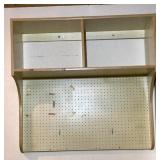 Wall mounted shelf unit with pegboard, 34' x