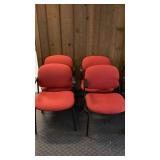 United office chair, quantity of 4, red cushions