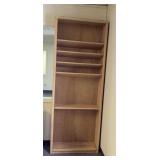 Bookshelf, 6 shelves, oak finish. 7' x 32' x 12