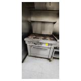 Southbend 6 burner stove with oven (Snorkle) - 37' SS grill cart