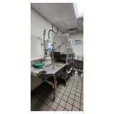 Commmercial pass thru dishwasher Gray side 42', clean 62' L-shape