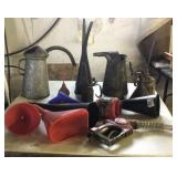 Oils cans * funnels * oil pitchers * gas pump