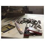 Misc. taps * jig saw blades * hacksaw blades *