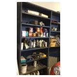 Shelf unit with miscellaneous cars or tractor