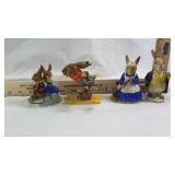 Lot of 4 various rabbit figurines