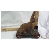 Pull behind bunny with removable head toy