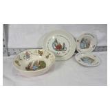Lot of 3 "Peter Rabbit" glass dishes