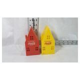 Lot of 2 plastic house Coca-Cola coin banks