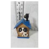 Wooden mechanical dog house coin bank