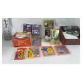Loose Baseball cards some unopened playing cards