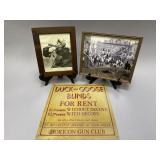 Vintage Hunting Photographs & Metal Sign