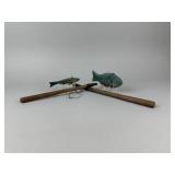 2 Ben Chosa Fish Spearing Decoys With Jigsticks