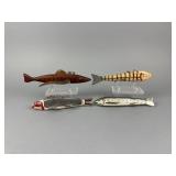 4 Vintage Fish Spearing Decoys