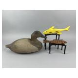 1 Duck Decoy & 2 Fish Decoys