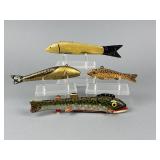 4 Vintage Fish Spearing Decoys