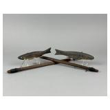 2 Ben Chosa Fish Spearing Decoys With Jigsticks
