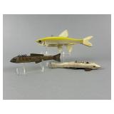 3 Vintage Fish Spearing Decoys