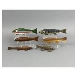 6 Gilbert White Fish Spearing Decoys