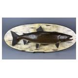 Lawrence Irvine Hand Carved Lake Trout Plaque