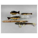 4 Billy Martin Fish Spearing Decoys