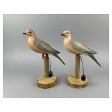 2 Manfred K. Scheel Hand Carved Doves