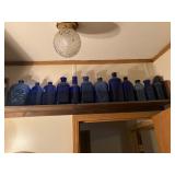Several blue glass wear 