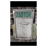 Wood antique display sign 