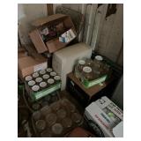 several boxs canning jars