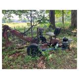 Custom built backhoe on trailer 