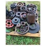 several pulleys