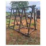 large metal A frame storage rack