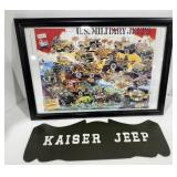 U.S. Military Jeep print, Kaiser Jeep Sign