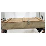Ammo Box, wood, rope handles,
