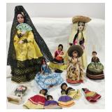 Spanish, Mexican Dolls,  Various sizes