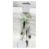 Wind Chime, Flatware, enamel pot,