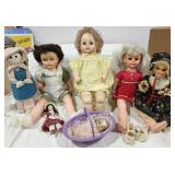 Dolls, Vintage, well loved