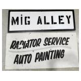 Signs, wood, hand painted