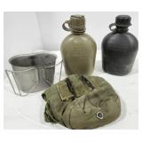 Canteens, plastic, one metal cup & cover