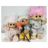 Troll Dolls, Russ, & Dam, 11" tall