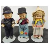 Dolls, antique (3), English Bobby missing eye