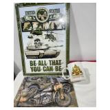 Metal Signs & coffee cup,