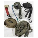 Straps, various styles, hooks & buckles
