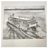 Pencil sketch print of Delta Queen