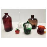 Apple Glass Paperweight, Royal Ruby Bottle