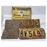 License Plate, No Trespassing Sign