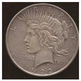 Peace Silver Dollar Coin 1922 NMM