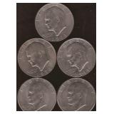 Eisenhower Dollar coins, (5)