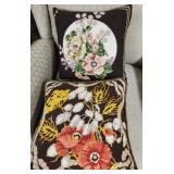 Needlework covered Accent Pillows