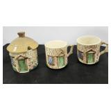 Sylvia Ceramic - England Cups & Sugar bowl